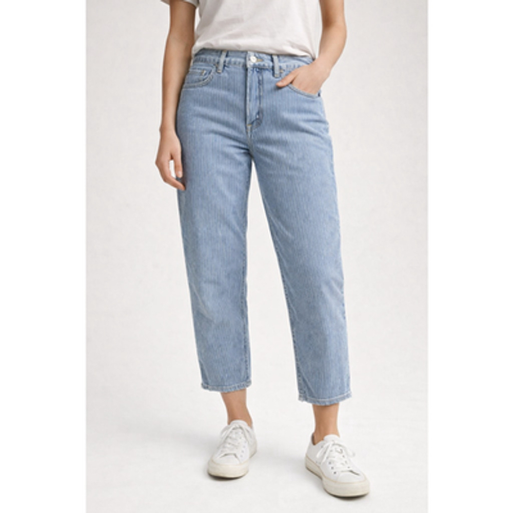 Current Elliott Boyfriend Chambray Striped Jeans 26